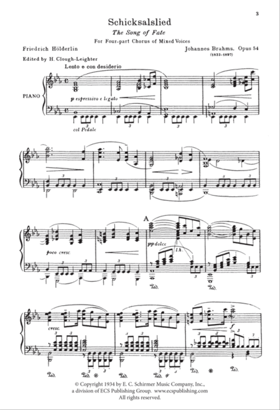 Schicksalslied (The Song of Fate), Op. 54 4-Part scores gallery preview page 2