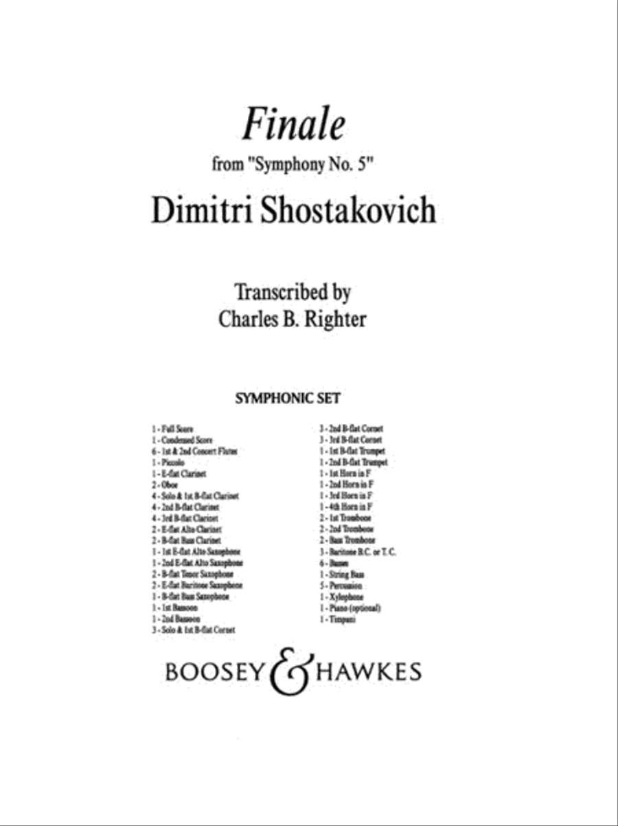 Finale from Symphony No. 5 Concert Band scores gallery preview page 1