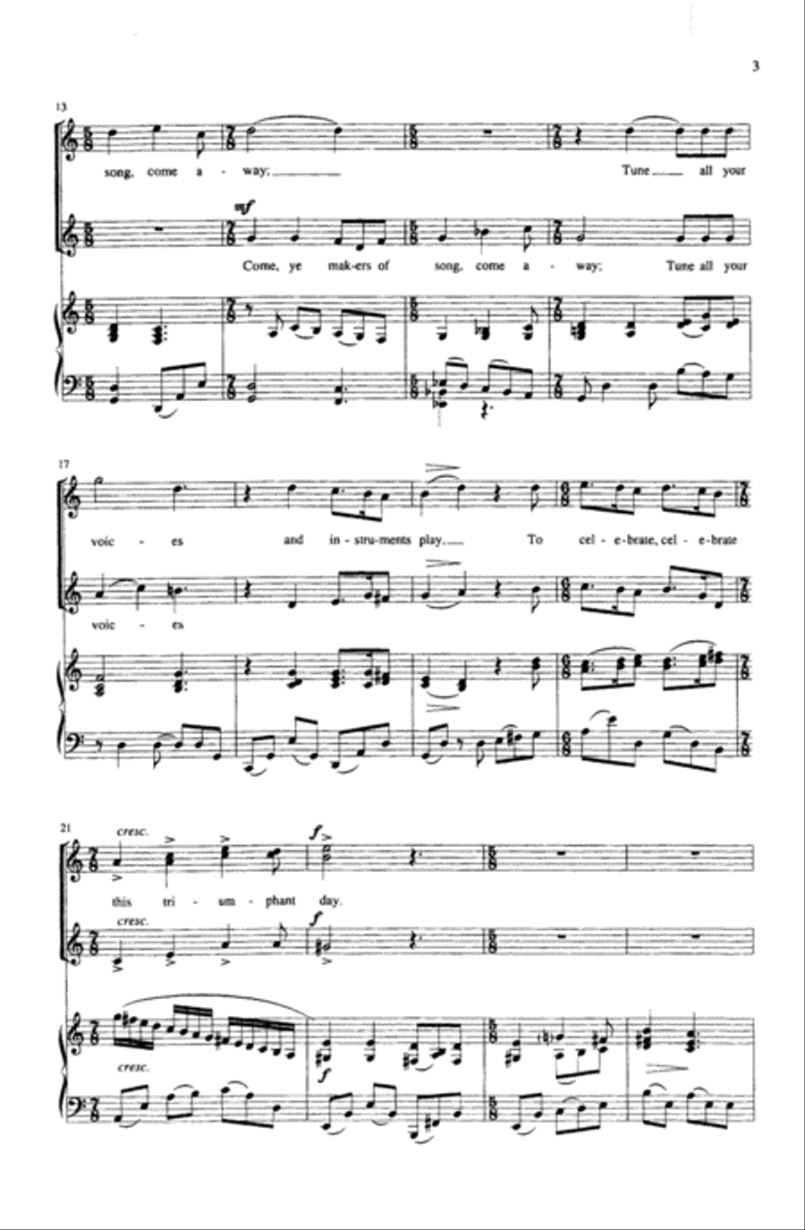 Come, Ye Makers of Song Choir scores gallery preview page 2