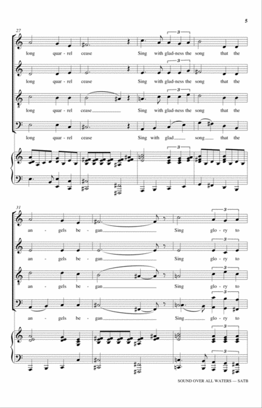 Sound Over All Waters 4-Part scores gallery preview page 5