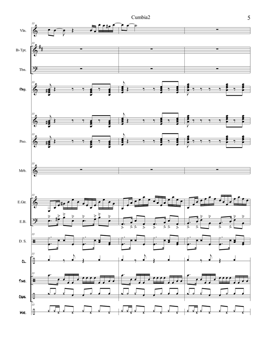 Cumbia Percussion Ensemble scores gallery preview page 5
