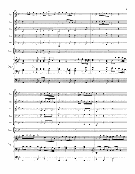Sinfonia from Cantata 142 (To Us A Child Is Born) - Brass Quintet and Organ with Optional Timpani image number null