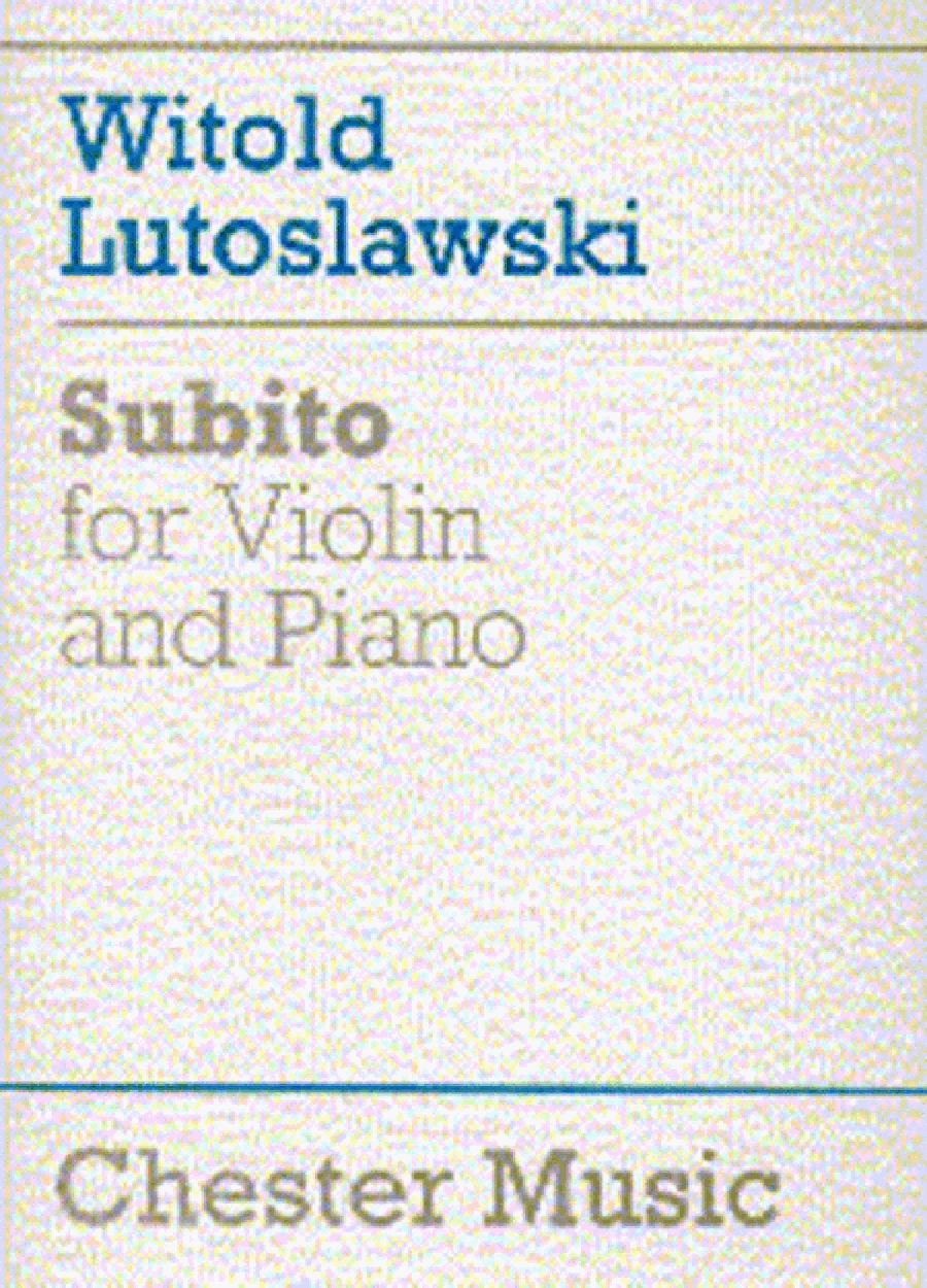 Subito For Violin And Piano