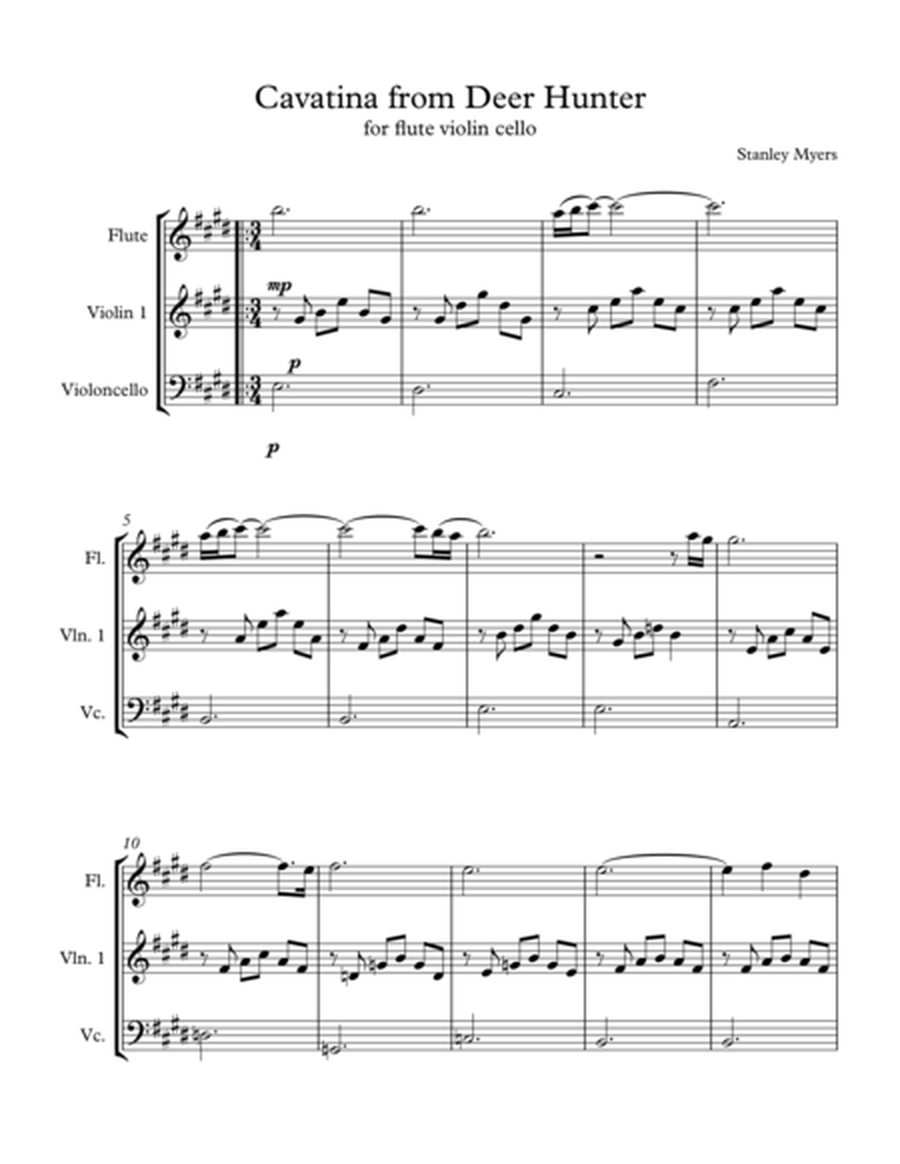 (Deer Hunter) Cavatina for flute violin cello trio