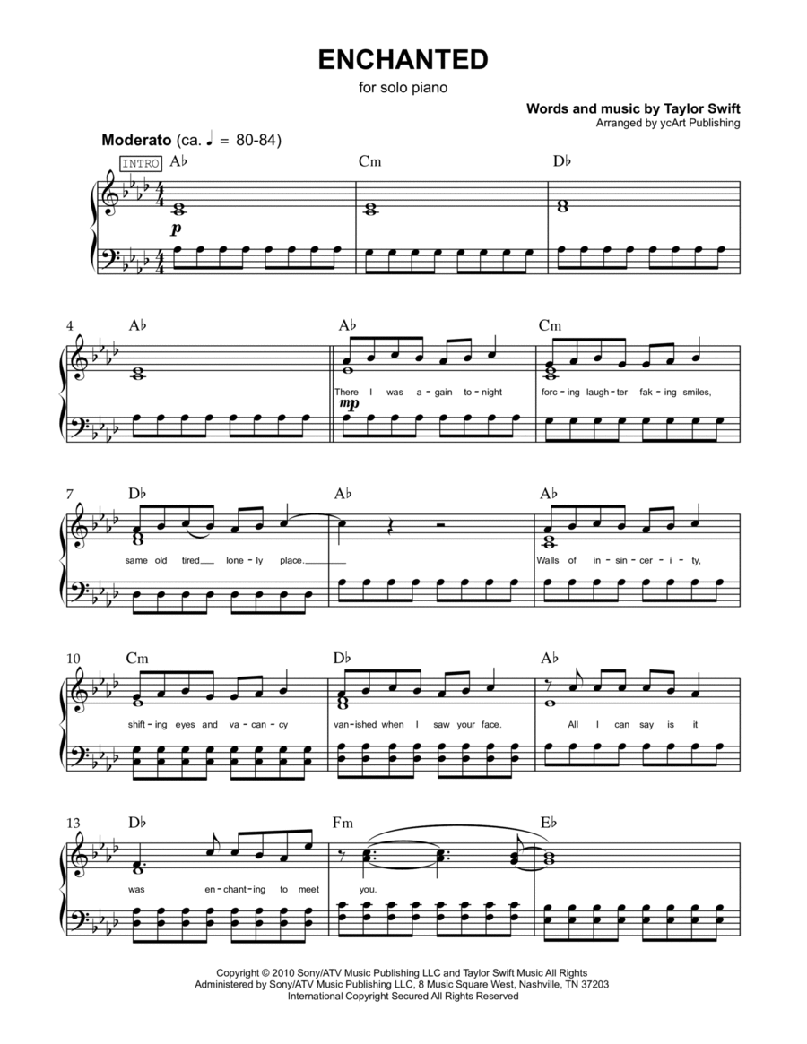 Enchanted Piano Solo scores gallery preview page 1
