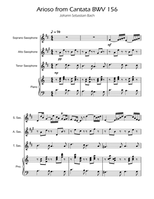 Arioso BWV 156 - Sax Trio SAT w/Piano