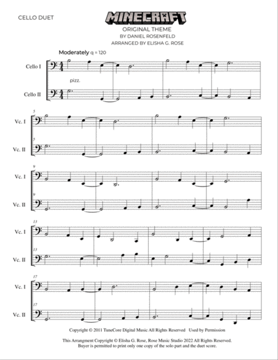 Minecraft String Duet scores gallery preview page 2