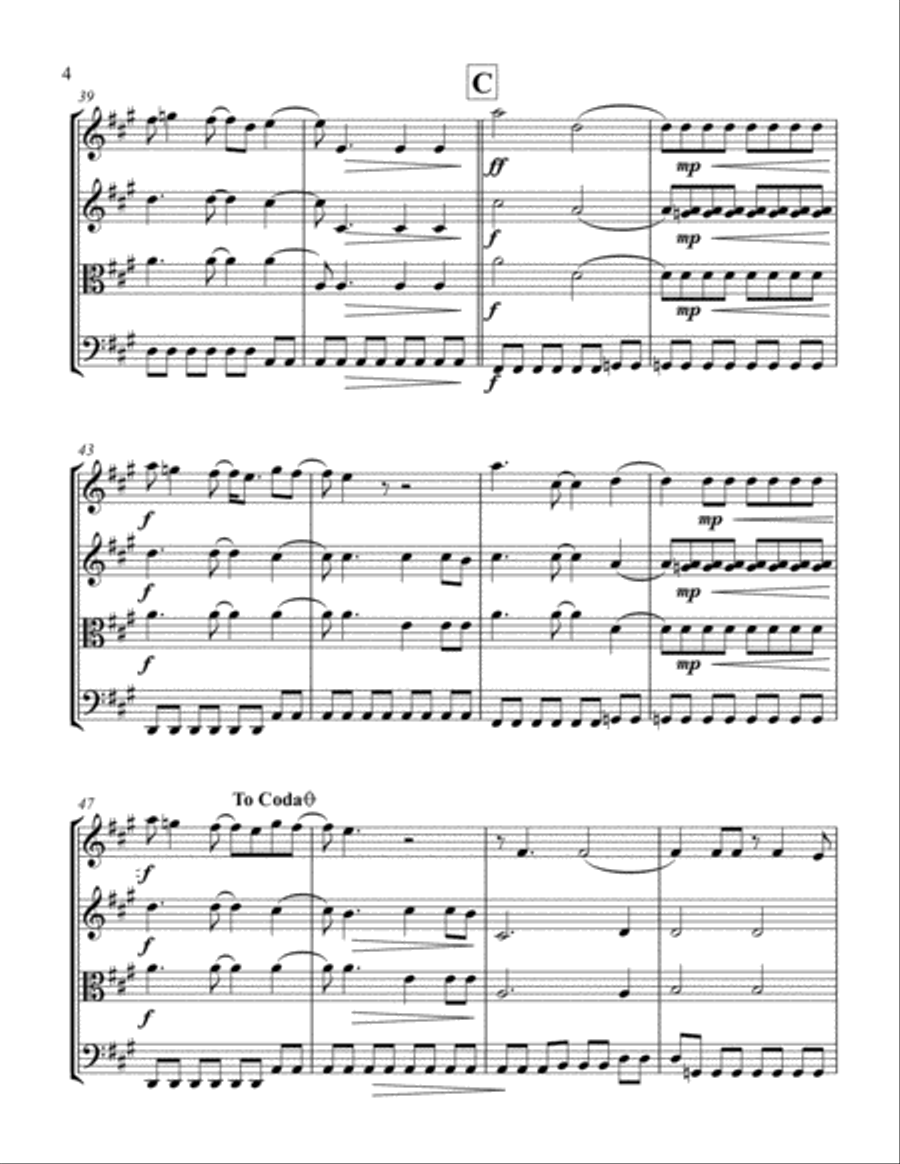 Beautiful Day String Quartet scores gallery preview page 4