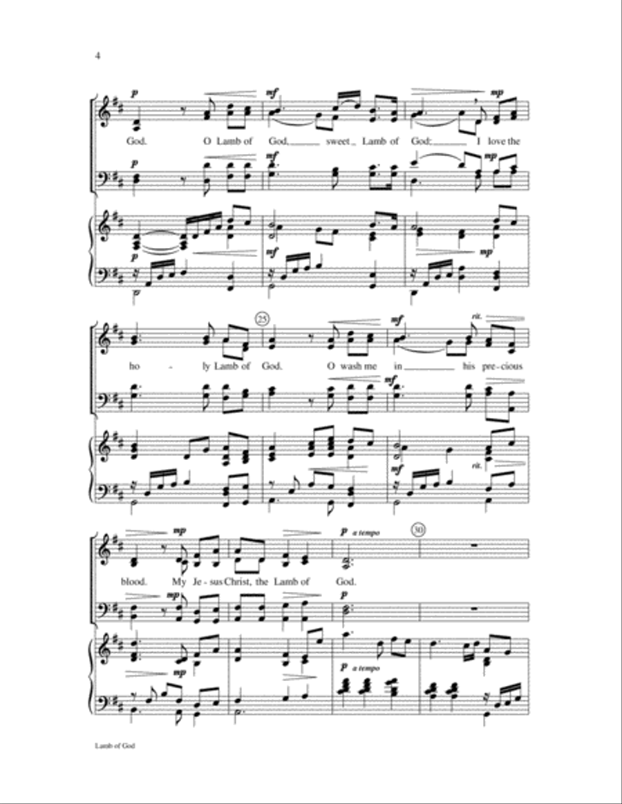 Lamb of God Choir scores gallery preview page 4
