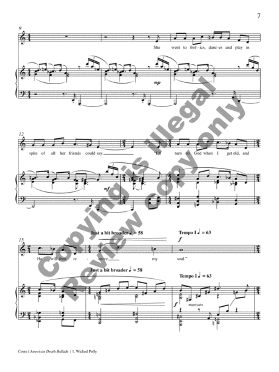 American Death Ballads (Piano/Vocal Score) Medium Voice scores gallery preview page 8