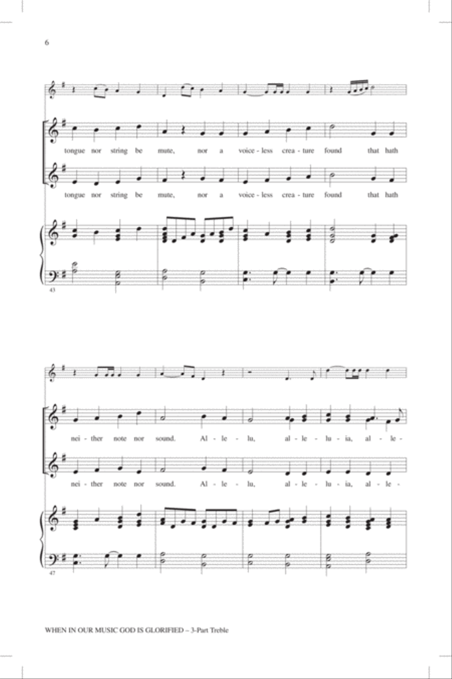 When In Our Music God Is Glorified (arr. Susan Brumfield) 3-Part scores gallery preview page 5