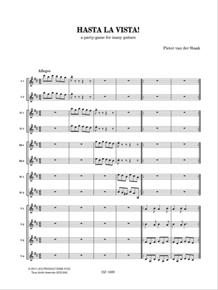 Hasta la Vista! Classical Guitar scores gallery preview page 2