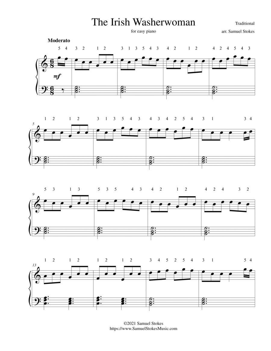 The Irish Washerwoman - for easy piano The Irish Washerwoman - for easy piano Easy Piano scores gallery preview page 1