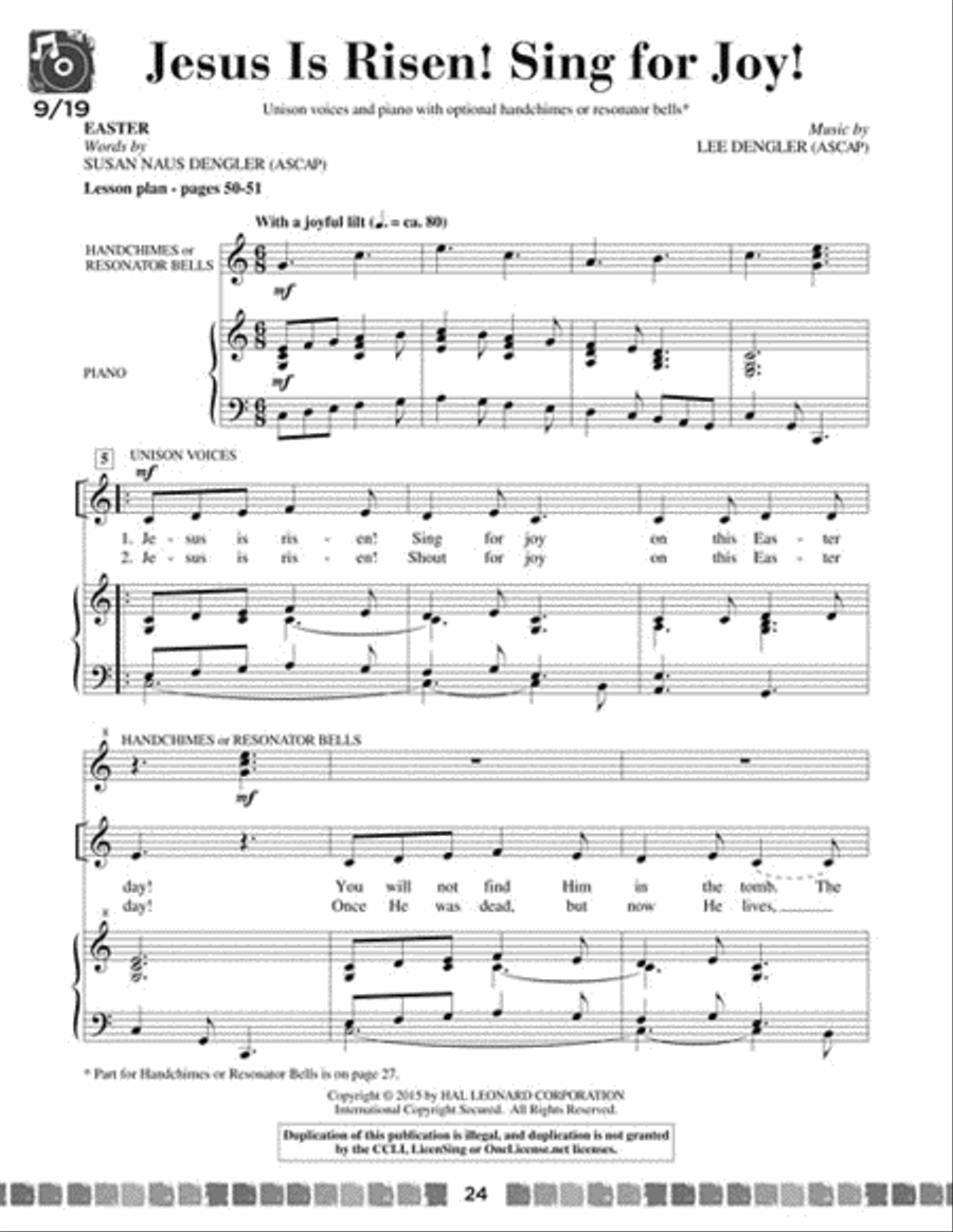 Sing and Celebrate 4! Sacred Songs for Young Voices Unison Choir scores gallery preview page 6