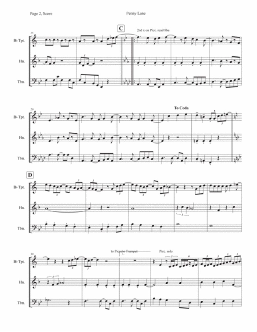 Penny Lane Horn scores gallery preview page 2