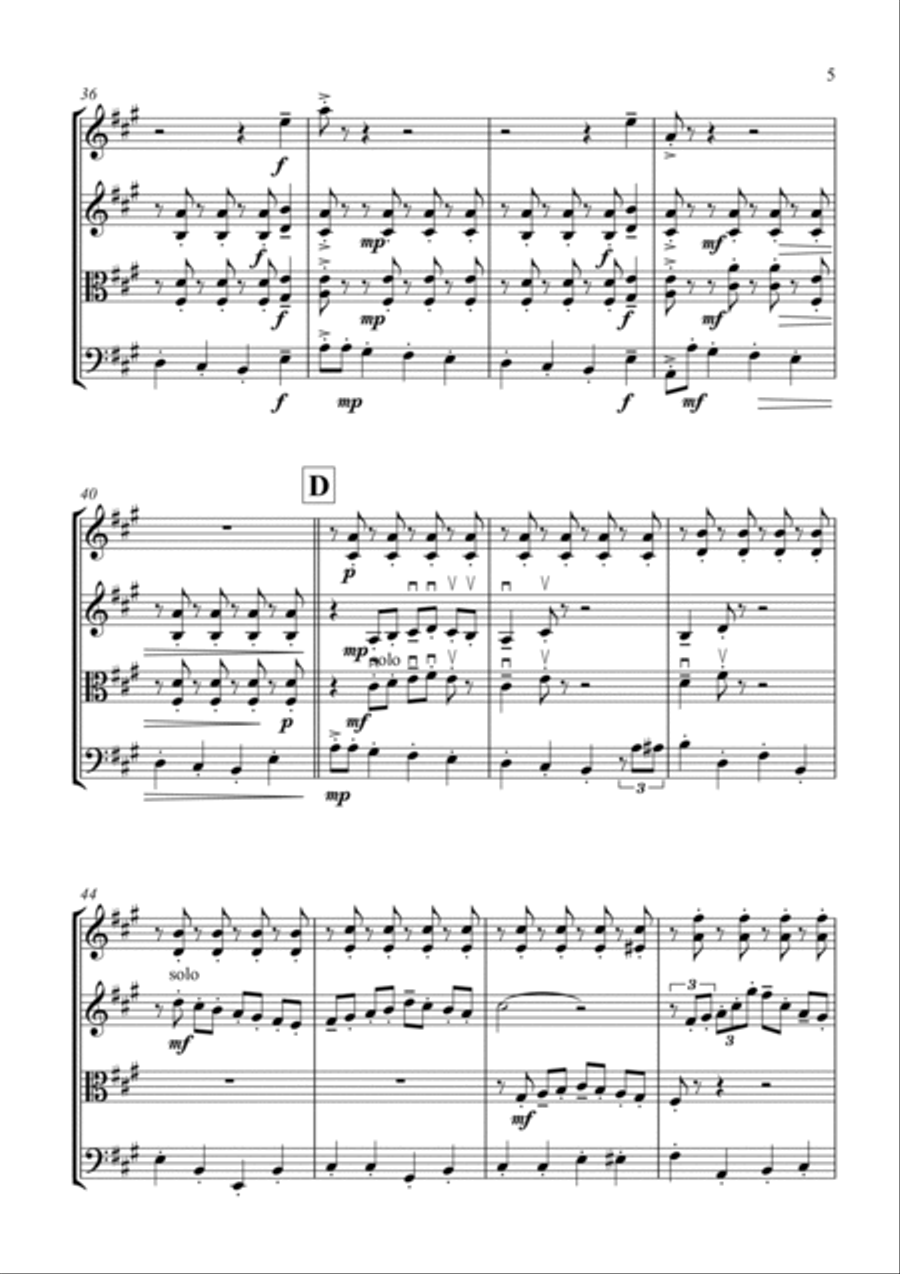 My Baby Just Cares For Me String Quartet scores gallery preview page 5