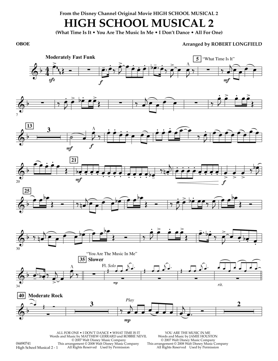 High School Musical 2 - Oboe
