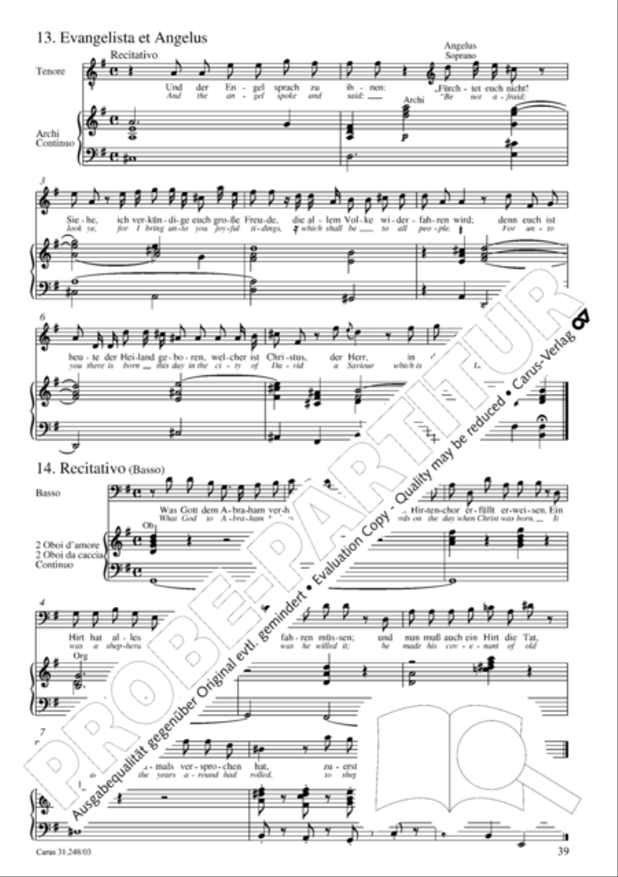 Christmas oratorio (Weihnachtsoratorium, Teile I-III) 4-Part scores gallery preview page 44