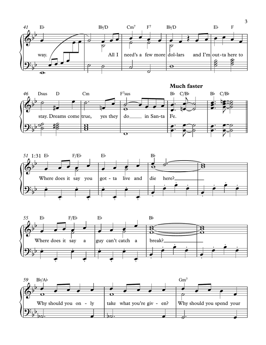 Santa Fe Santa Fe Piano, Vocal scores gallery preview page 3