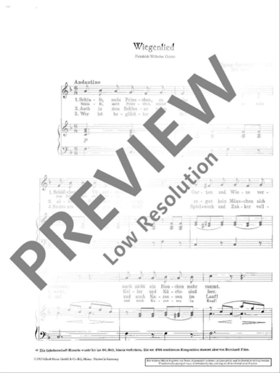 Wiegenlied, K. 350 Medium Voice scores gallery preview page 3