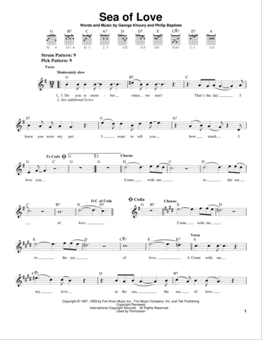Sea Of Love Sea Of Love Acoustic Guitar scores gallery preview page 1