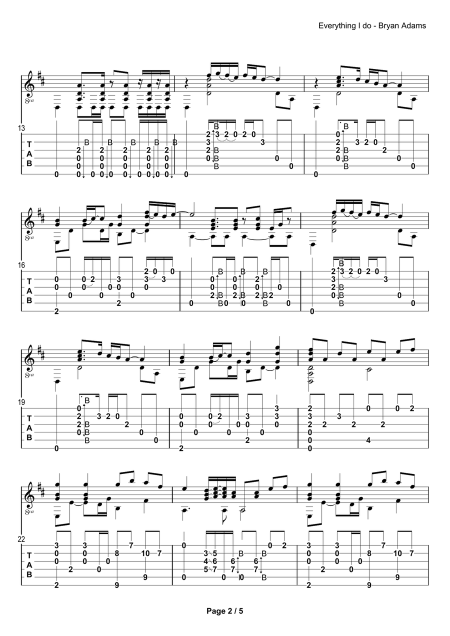 (Everything I Do) I Do It For You Acoustic Guitar scores gallery preview page 2