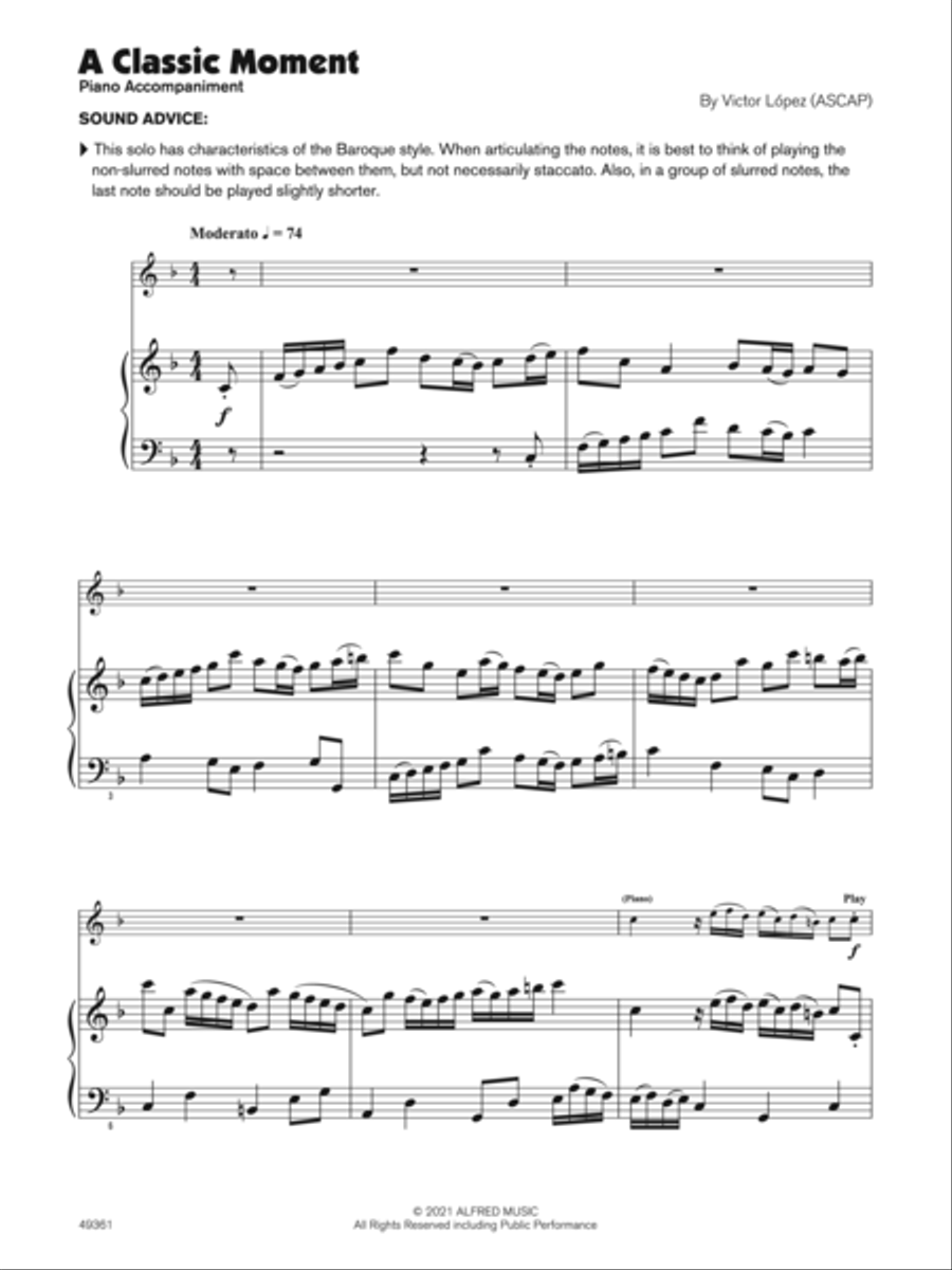 A Classic Moment (Sound Innovations Soloist, Baritone Sax) Small Ensemble scores gallery preview page 4