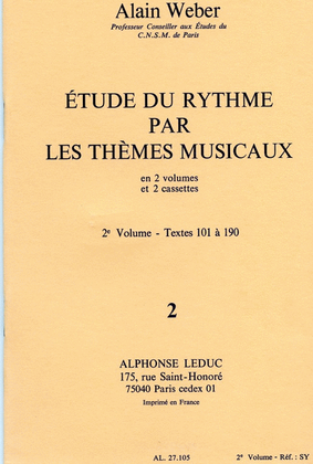 Etude Du Rythme Par Les Themes Musicaux/volume 2