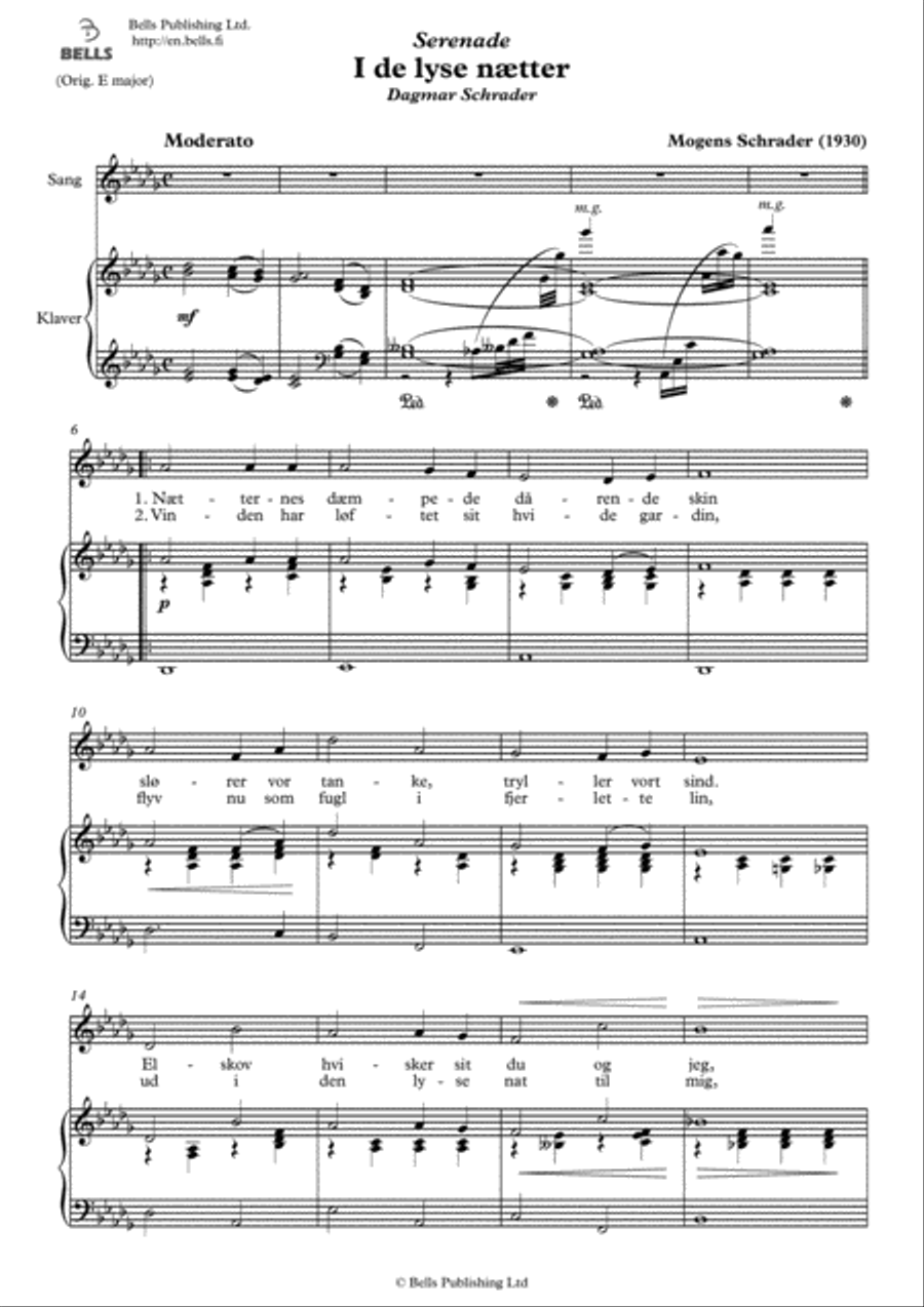 I de lyse naetter (D-flat Major) Voice Solo scores gallery preview page 1