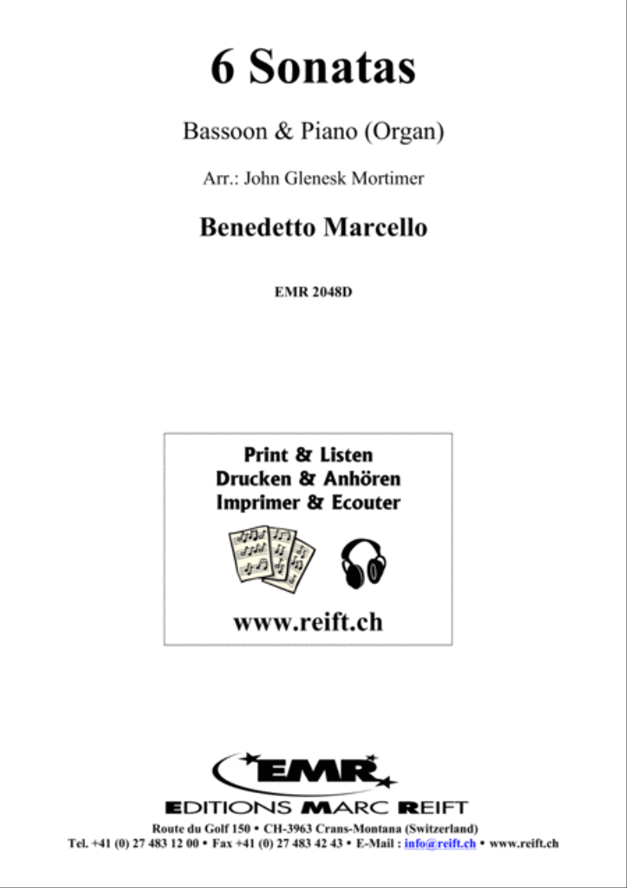 6 Sonatas Bassoon Solo scores gallery preview page 2