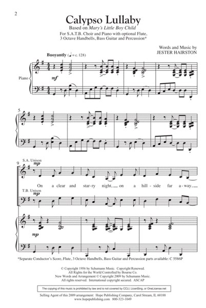 Calypso Lullaby by Jester Hairston Guitar - Sheet Music