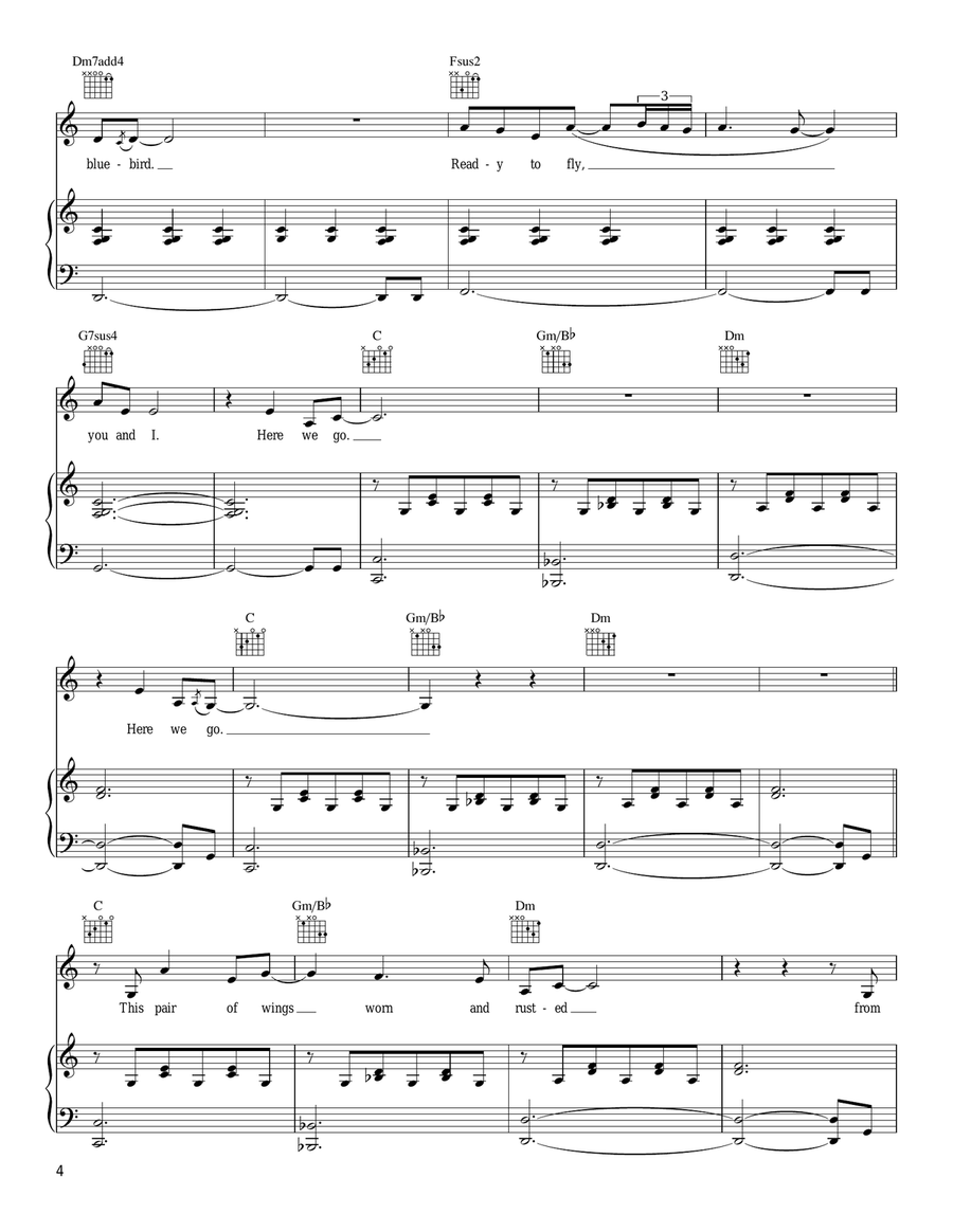 Bluebird Bluebird Piano, Vocal, Guitar scores gallery preview page 4