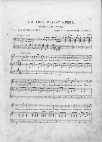 The Lone Starry Hours. Serenade