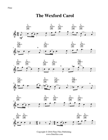 The Wexford Carol - Flute Solo with Guitar Chords image number null