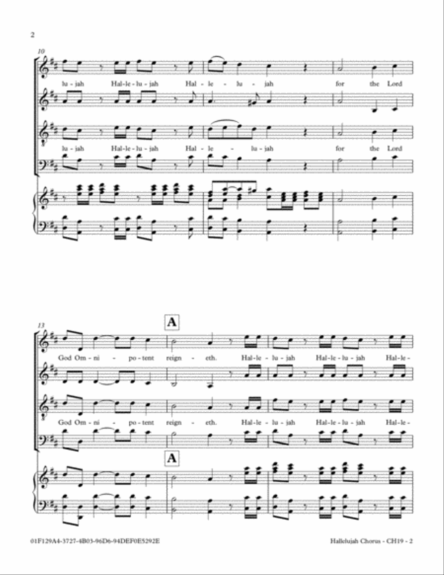 Hallelujah Chorus from The Messiah 4-Part scores gallery preview page 2