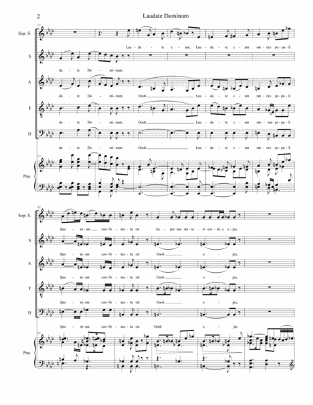 Laudate Dominum (Soprano Solo and SATB) (Piano/Vocal Score) image number null