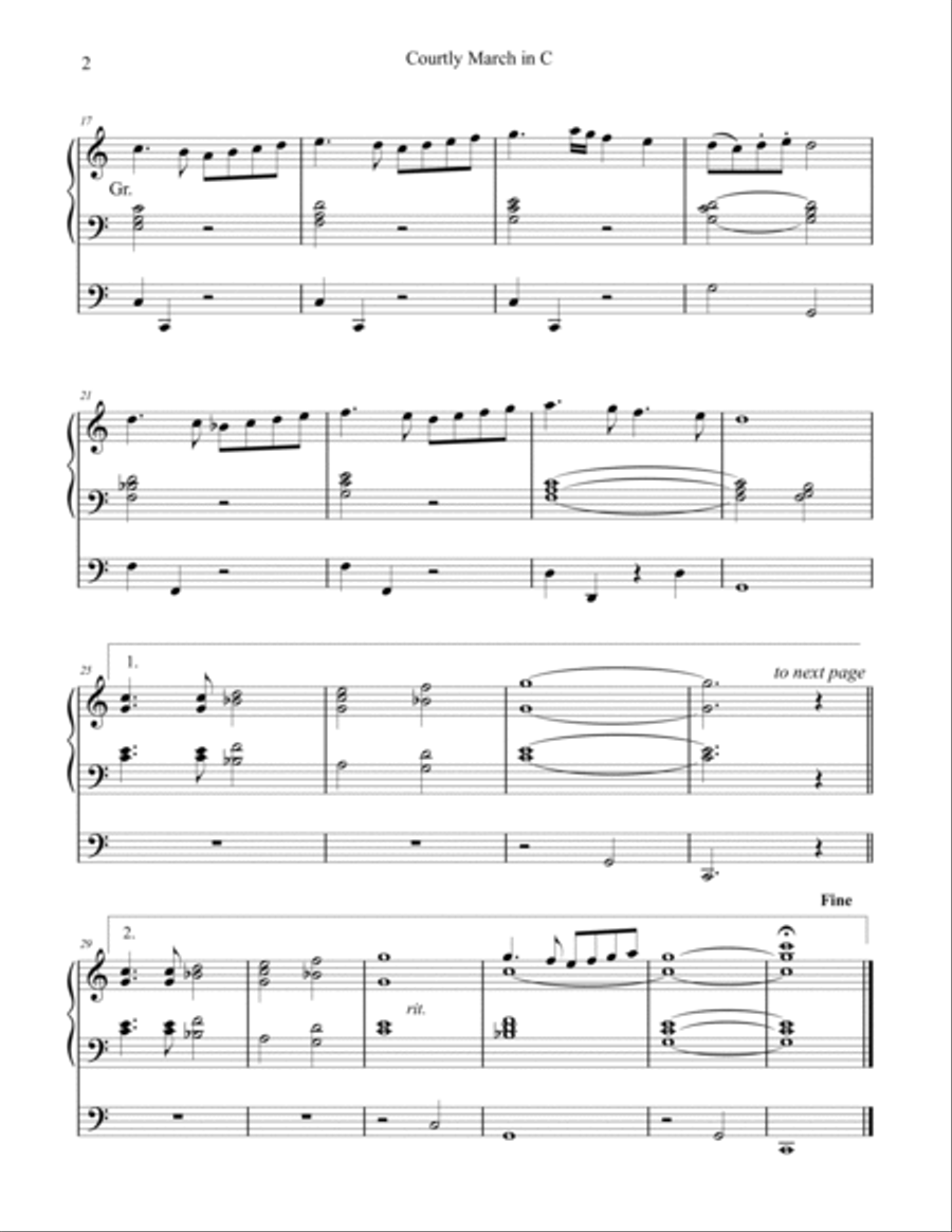 Courtly March in C, organ work by Phil Lehenbauer Organ Solo scores gallery preview page 3