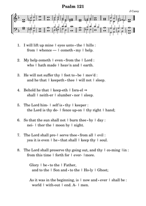 Psalm 121 Anglican Chant - J Carey