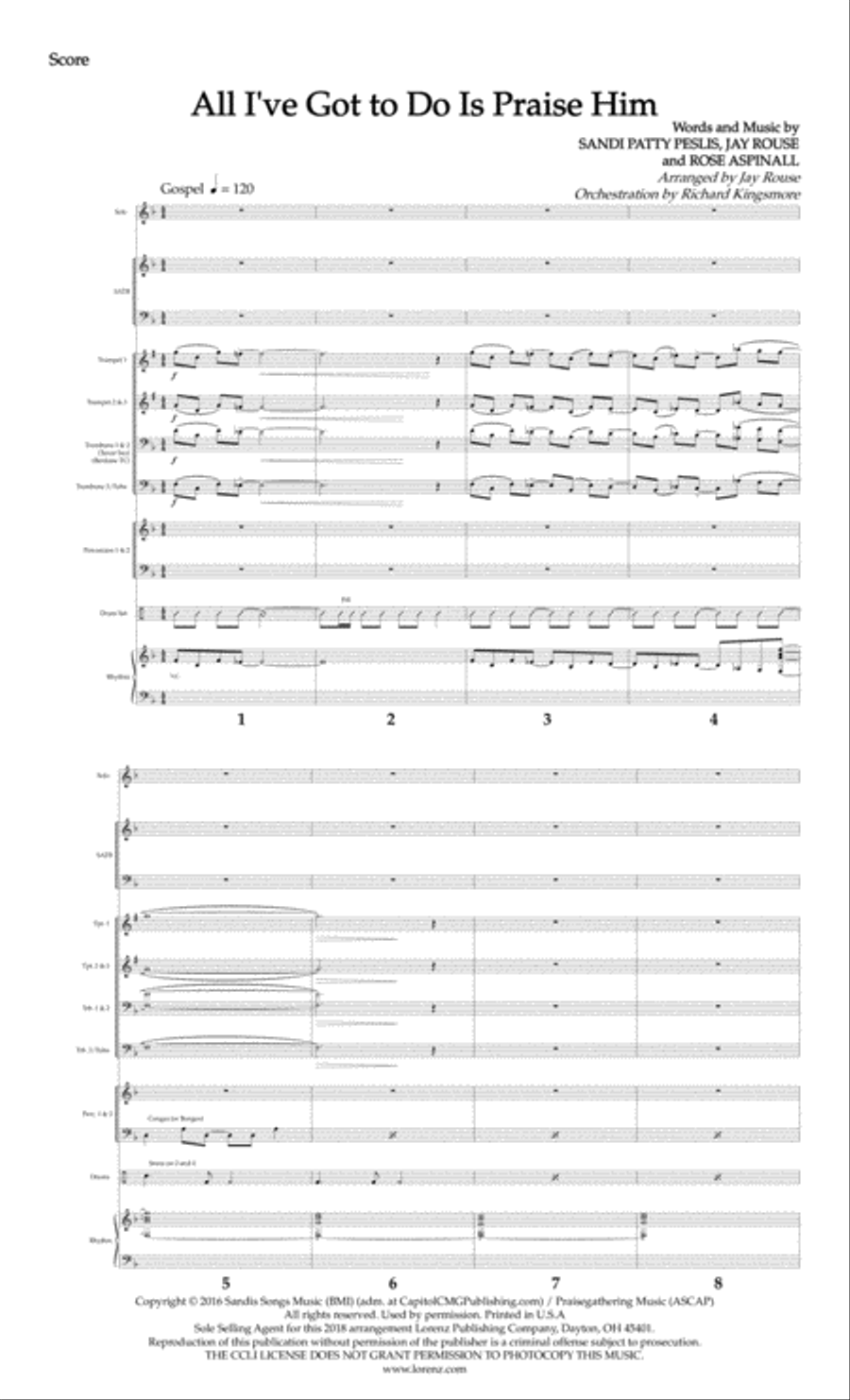 All I've Got to Do Is Praise Him - Brass and Rhythm Score and Parts Choir scores gallery preview page 3