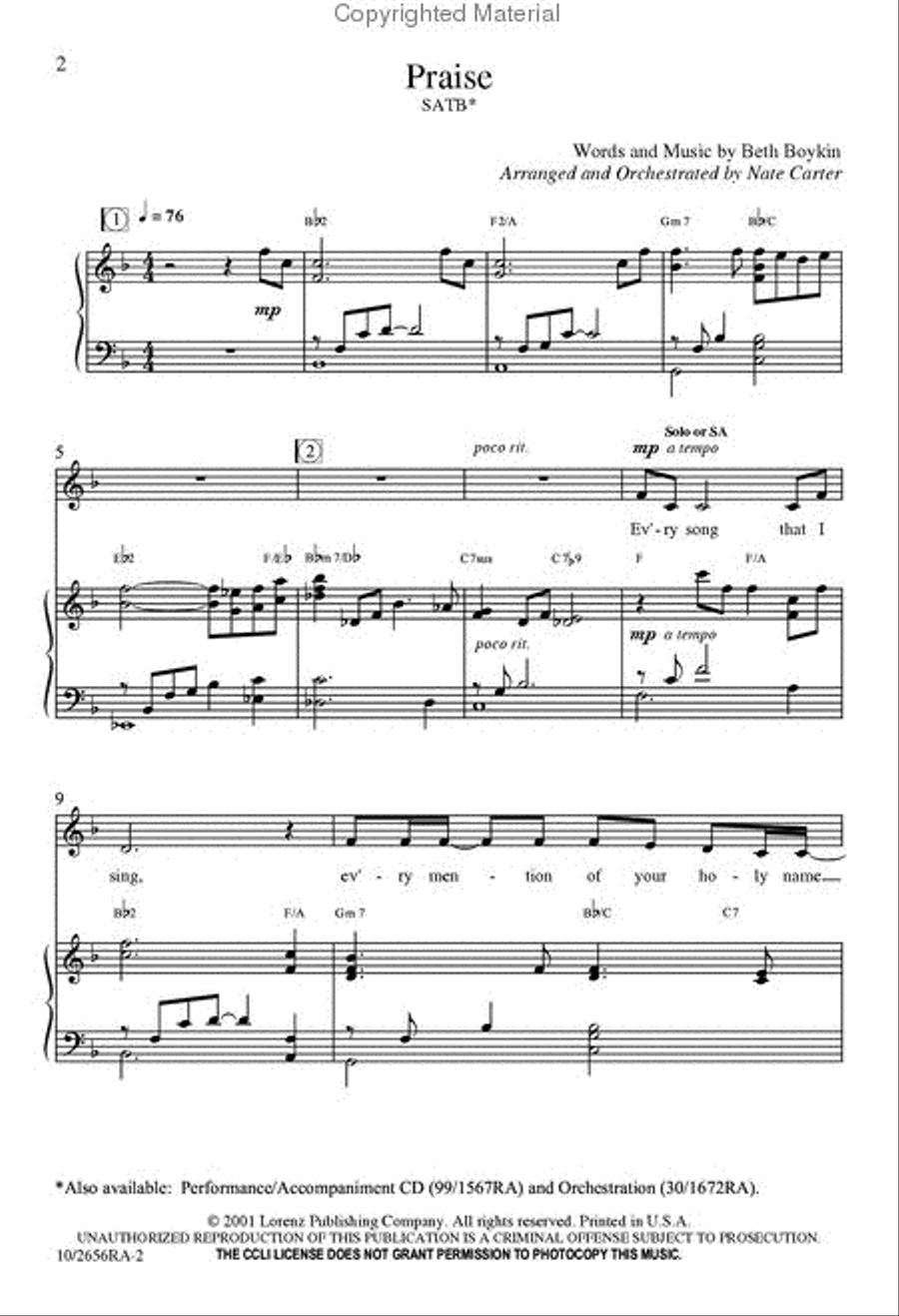 Praise 4-Part scores gallery preview page 2
