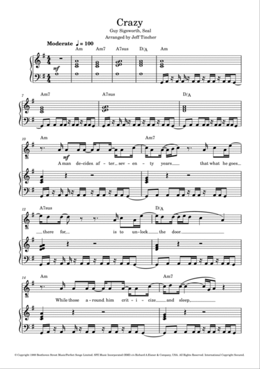 Crazy Piano, Vocal, Guitar scores gallery preview page 2