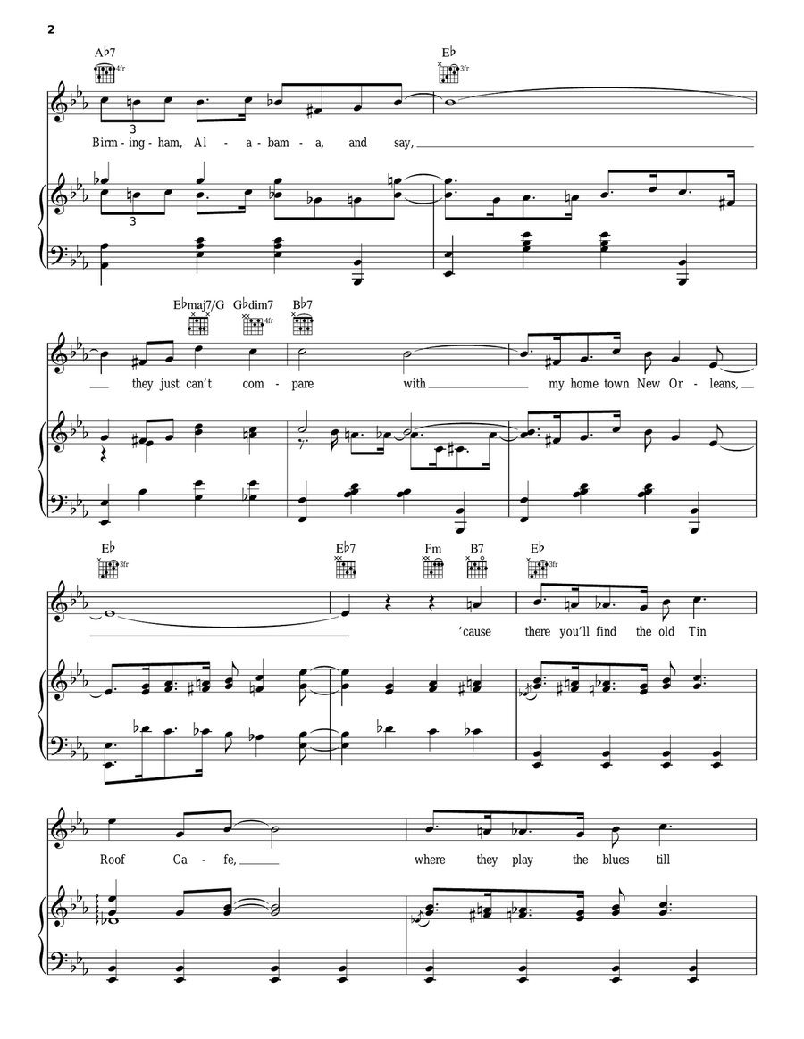 Tin Roof Blues Piano, Vocal, Guitar scores gallery preview page 2