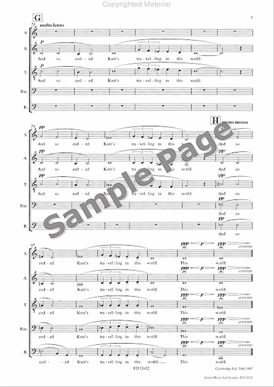 And So Ended Kant's Travelling in this World 4-Part scores gallery preview page 14