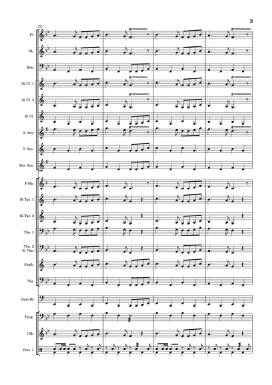 Hondje van de Bakker / Daar boven op de Berg Concert Band scores gallery preview page 3