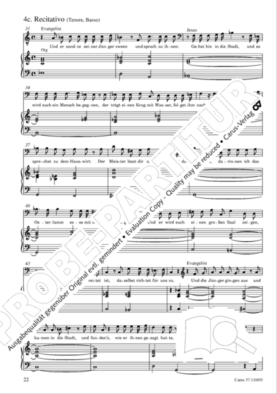 Markuspassion. Werkausgabe Reihe 1, Bd. 7 (Homilius) 4-Part scores gallery preview page 29