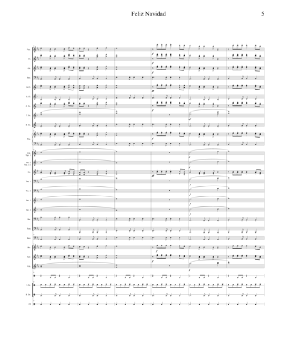 Feliz Navidad Feliz Navidad Concert Band scores gallery preview page 5