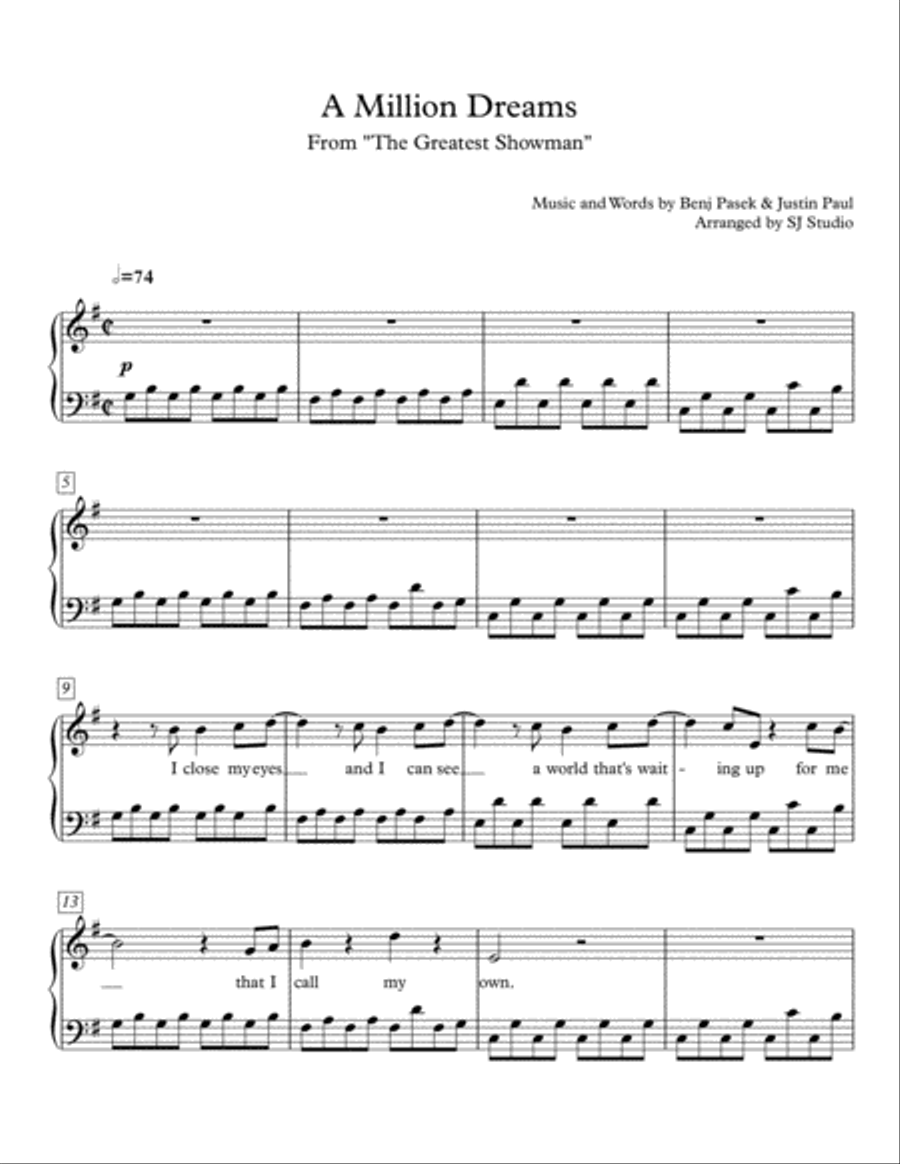 A Million Dreams Voice scores gallery preview page 1