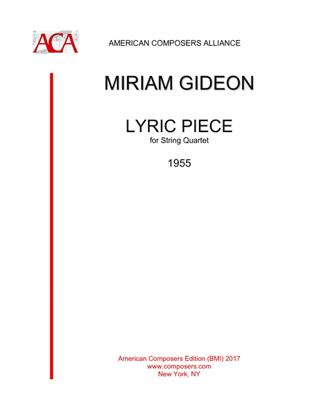 [Gideon] Lyric Piece for String Quartet