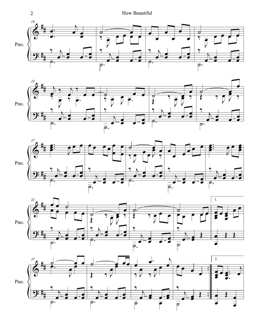 How Beautiful How Beautiful Piano Solo scores gallery preview page 2