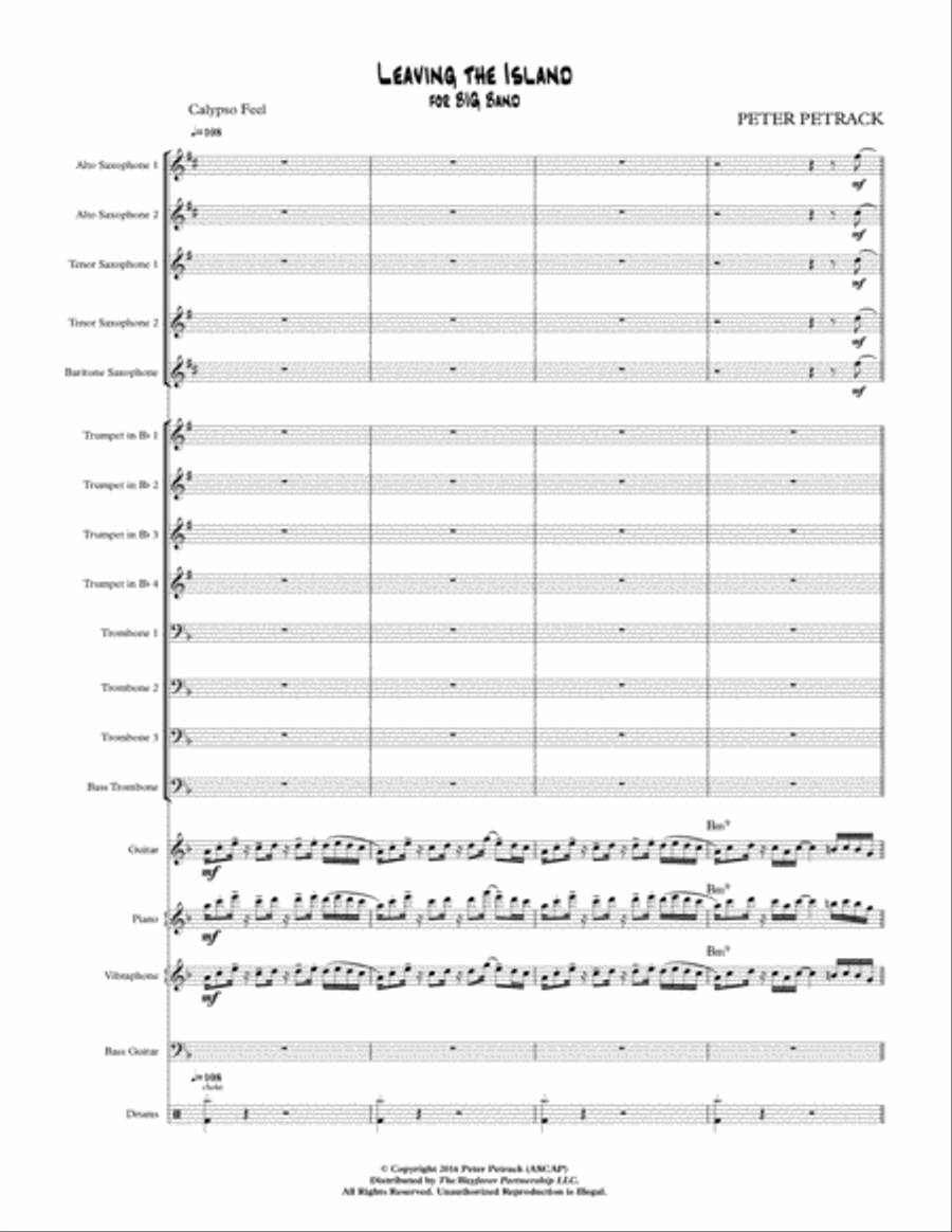 Leaving the Island Leaving the Island Jazz Ensemble scores gallery preview page 1